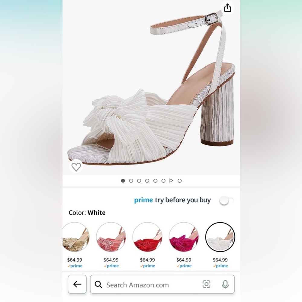 White bridal bow heel